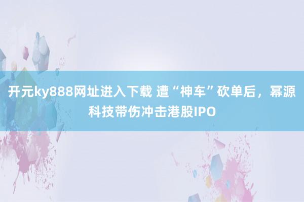 开元ky888网址进入下载 遭“神车”砍单后，幂源科技带伤冲击港股IPO