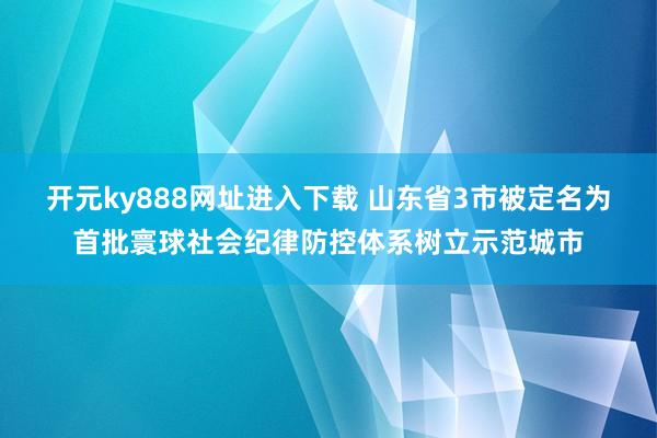 开元ky888网址进入下载 山东省3市被定名为首批寰球社会纪律防控体系树立示范城市