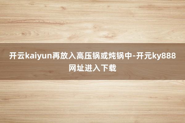 开云kaiyun再放入高压锅或炖锅中-开元ky888网址进入下载