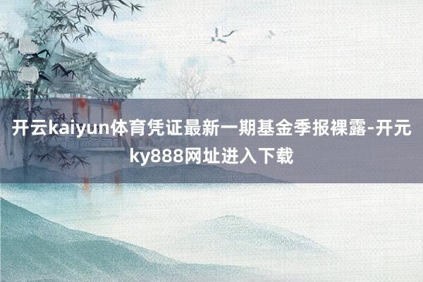 开云kaiyun体育凭证最新一期基金季报裸露-开元ky888网址进入下载