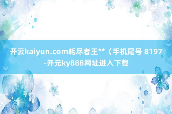 开云kaiyun.com耗尽者王**（手机尾号 8197-开元ky888网址进入下载