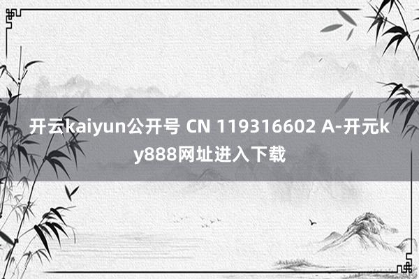 开云kaiyun公开号 CN 119316602 A-开元ky888网址进入下载